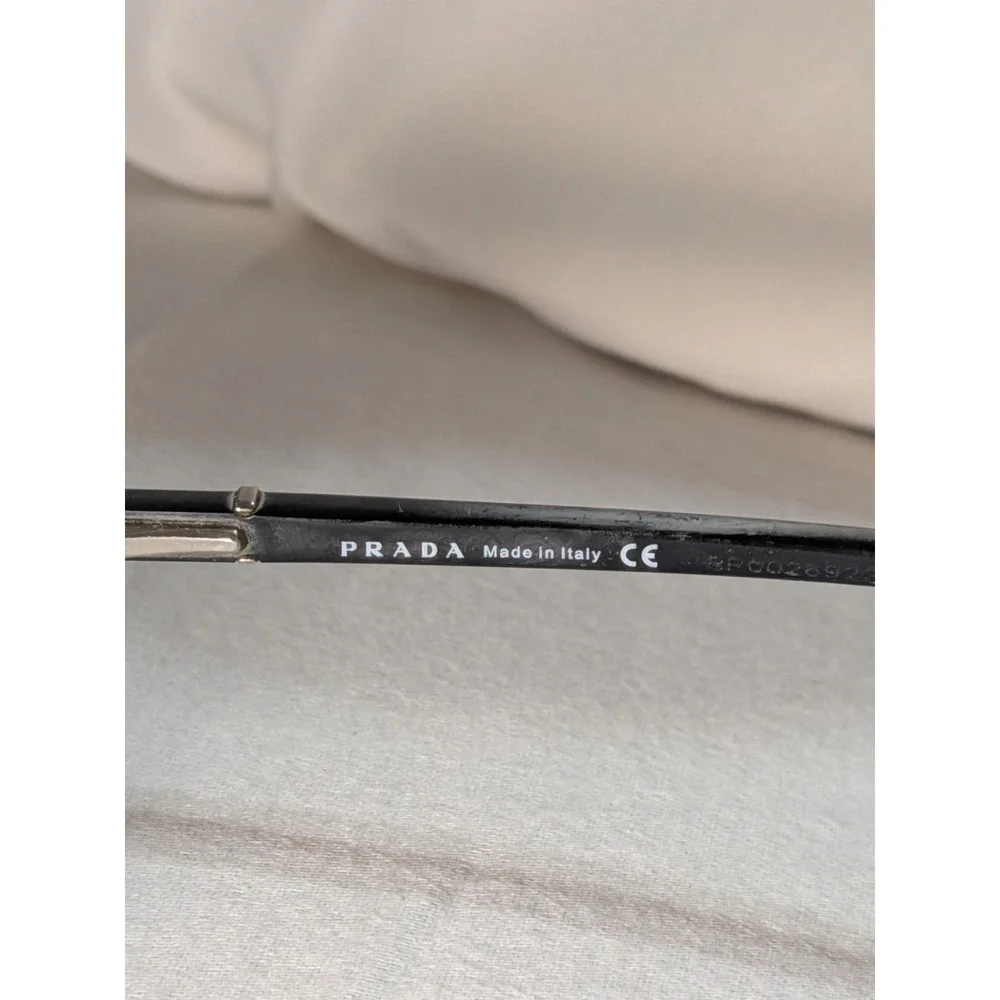 Mens Unisex Prada Eyeglasses Full Frame Wire Rim Rectangle Black VPR 65G 1B0-101